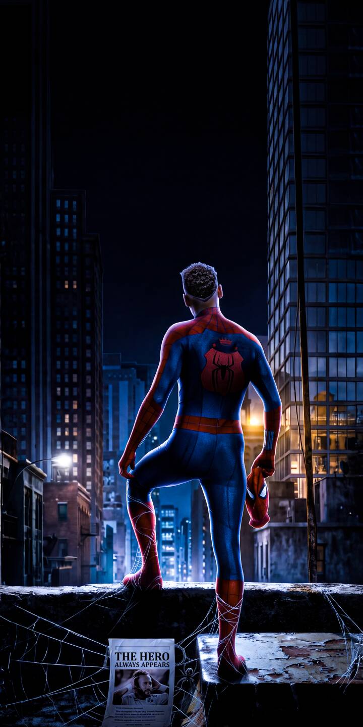 Gazing out over a vast nighttime cityscape, an unmasked Neymar JR. stands confidently on a detailed rooftop, holding his iconic mask in this dramatic 4K wallpaper, making it a perfect iPhone wallpaper for true Spider-Man enthusiasts. | city night superhero iphone wallpaper neymar rooftop miles morales mobile 4k wallpaper hd wallpaper unmasked spider-man neymarjr Gazing out over a vast nighttime cityscape, an unmasked Neymar JR. stands confidently on a detailed rooftop, holding his iconic mask in this dramatic 4K wallpaper, making it a perfect iPhone wallpaper for true Spider-Man enthusiasts.