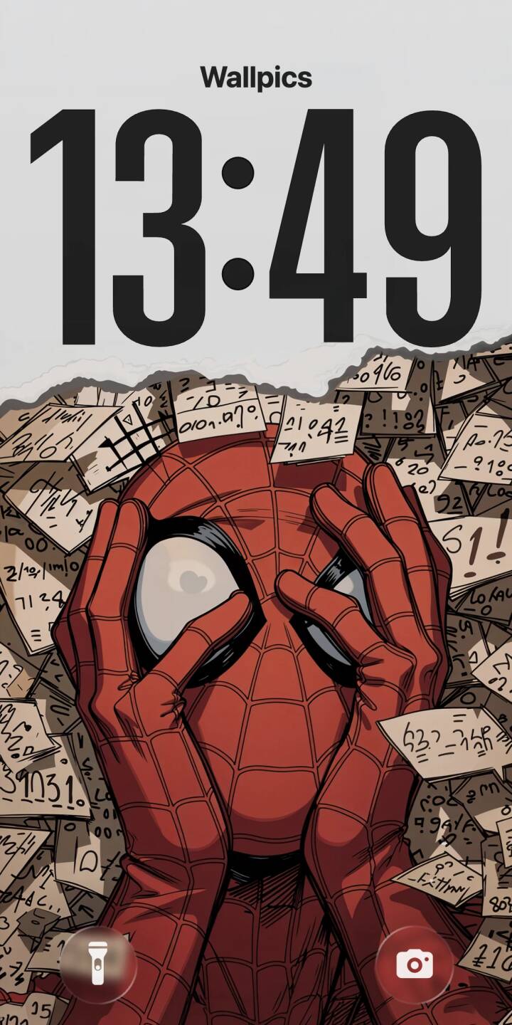 Overwhelmed, Spider-Man clutches his head amidst a flurry of scribbled equations and torn papers in this dramatic comic-style 4K wallpaper. This powerful wallpaper is perfect for your iPhone, capturing the relatable stress of a superhero. | marvel iphone equations wallpaper peter parker mobile comic art 4k wallpaper hd wallpaper spider-man stressed Overwhelmed, Spider-Man clutches his head amidst a flurry of scribbled equations and torn papers in this dramatic comic-style 4K wallpaper. This powerful wallpaper is perfect for your iPhone, capturing the relatable stress of a superhero.