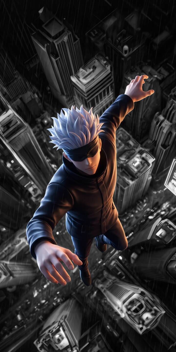 Satoru Gojo plummets gracefully amidst a stark black and white cityscape in this dramatic 4K wallpaper, featuring his iconic white spiky hair and black blindfold. This powerful wallpaper is perfect for any iPhone to showcase the Limitless sorcerer. | anime iphone wallpaper gojo mobile 4k wallpaper hd wallpaper monochromatic gojo satoru jujutsu kaisen cityscape satoru gojo Satoru Gojo plummets gracefully amidst a stark black and white cityscape in this dramatic 4K wallpaper, featuring his iconic white spiky hair and black blindfold. This powerful wallpaper is perfect for any iPhone to showcase the Limitless sorcerer.