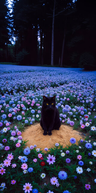 Mystical Black Cat Wallpaper