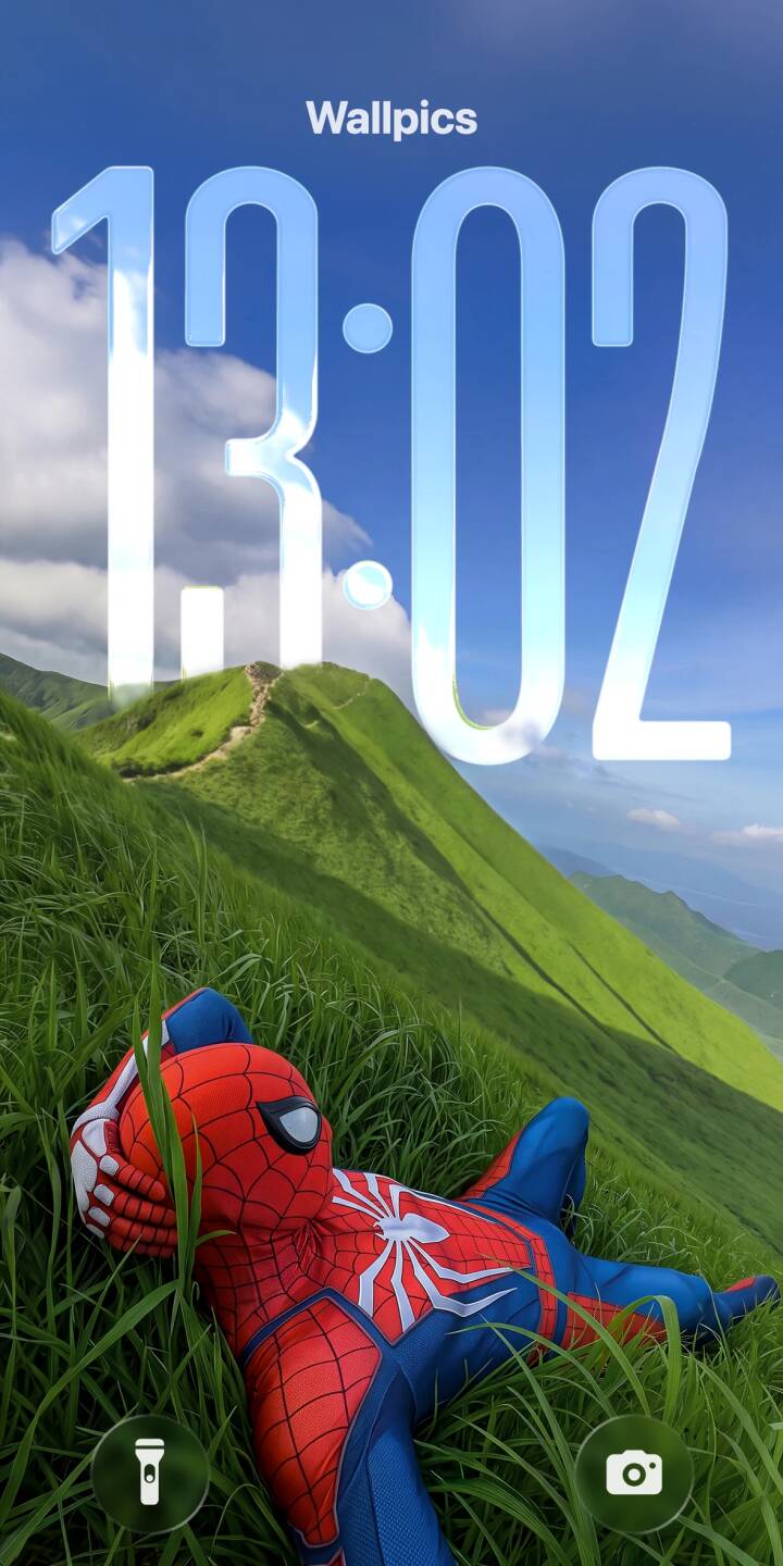 Spider-Man in his iconic red and blue suit lies peacefully amidst tall, vibrant green grass on a sunny hillside, making a serene 4K wallpaper. This tranquil scene is a perfect wallpaper for iPhone, capturing the hero in a rare moment of repose. | superhero marvel spiderman iphone nature wallpaper mobile 4k wallpaper hd wallpaper green hill spider-man relaxed Spider-Man in his iconic red and blue suit lies peacefully amidst tall, vibrant green grass on a sunny hillside, making a serene 4K wallpaper. This tranquil scene is a perfect wallpaper for iPhone, capturing the hero in a rare moment of repose.