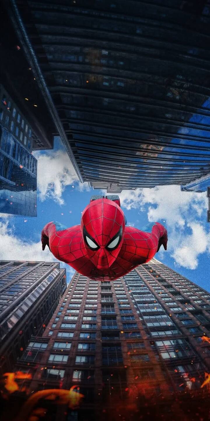 Spider-Man's iconic red and blue suit blazes as he plunges headfirst through a breathtaking city skyline in this dynamic 4K wallpaper for iPhone. This thrilling wallpaper captures the hero's daring dive amidst towering skyscrapers and a dramatic cloudy sky. | urban superhero skyscraper marvel iphone dynamic wallpaper peter parker mobile 4k wallpaper hd wallpaper spider-man Spider-Man's iconic red and blue suit blazes as he plunges headfirst through a breathtaking city skyline in this dynamic 4K wallpaper for iPhone. This thrilling wallpaper captures the hero's daring dive amidst towering skyscrapers and a dramatic cloudy sky.