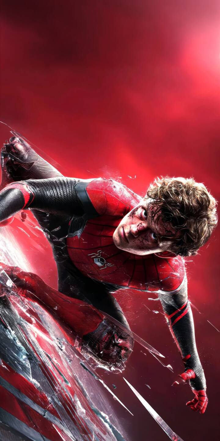 Shattered glass fragments reflect around a battle-worn Peter Parker, his iconic red and black Spider-Man suit detailed with minor damage, in this intense 4K wallpaper ",a perfect mobile wallpaper for iPhone to showcase your hero. | superhero marvel iphone wallpaper spidey peter parker mobile broken glass 4k wallpaper hd wallpaper red aesthetic spider-man Shattered glass fragments reflect around a battle-worn Peter Parker, his iconic red and black Spider-Man suit detailed with minor damage, in this intense 4K wallpaper ",a perfect mobile wallpaper for iPhone to showcase your hero.