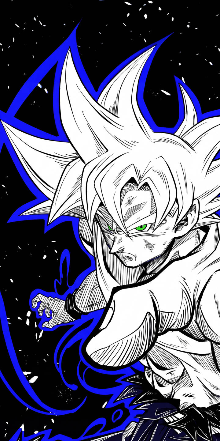Goku's intense green eyes pierce forward with determination, surrounded by sharp white Ultra Instinct hair and striking blue energy outlines in this powerful 4K wallpaper. This dynamic Goku wallpaper is perfect for personalizing your iPhone with an iconic warrior. | anime iphone goku wallpaper mobile powerful 4k wallpaper hd wallpaper dragon ball super neon blue energetic ultra instinct Goku's intense green eyes pierce forward with determination, surrounded by sharp white Ultra Instinct hair and striking blue energy outlines in this powerful 4K wallpaper. This dynamic Goku wallpaper is perfect for personalizing your iPhone with an iconic warrior.
