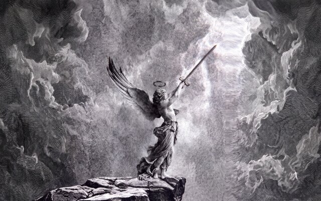 The monochrome angelic statue, with its sword raised triumphantly towards a dramatic, light-piercing sky, makes for an incredibly striking 4K wallpaper. This powerful warrior angel wallpaper will transform your MacOS or MacBook display with its epic, classic aesthetic. | sword angel statue wallpaper macos 4k wallpaper hd wallpaper monochrome epic dramatic macbook imac The monochrome angelic statue, with its sword raised triumphantly towards a dramatic, light-piercing sky, makes for an incredibly striking 4K wallpaper. This powerful warrior angel wallpaper will transform your MacOS or MacBook display with its epic, classic aesthetic.