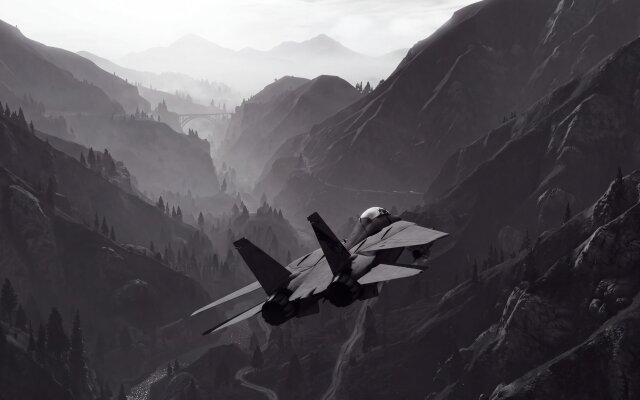 A striking monochrome fighter jet soars majestically through a rugged mountain valley, with misty peaks and a distant arch bridge visible in this stunning 4K wallpaper. This dynamic wallpaper captures the intense atmosphere for your MacOS or MacBook device, showcasing detailed slopes and winding roads. | fighter jet mountains wallpaper macos 4k wallpaper hd wallpaper monochrome epic military aviation macbook imac A striking monochrome fighter jet soars majestically through a rugged mountain valley, with misty peaks and a distant arch bridge visible in this stunning 4K wallpaper. This dynamic wallpaper captures the intense atmosphere for your MacOS or MacBook device, showcasing detailed slopes and winding roads.
