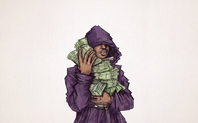 Piles of green cash dominate this captivating 4K wallpaper, featuring a figure in a purple Vetements hoodie clutching bundles of money in a striking sketch-art style. This rich aesthetic wallpaper is perfectly optimized for your MacBook or MacOS desktop. | illustration money wallpaper macos vetements 4k wallpaper hd wallpaper hip hop aesthetic macbook imac purple hoodie cash stacks Piles of green cash dominate this captivating 4K wallpaper, featuring a figure in a purple Vetements hoodie clutching bundles of money in a striking sketch-art style. This rich aesthetic wallpaper is perfectly optimized for your MacBook or MacOS desktop.