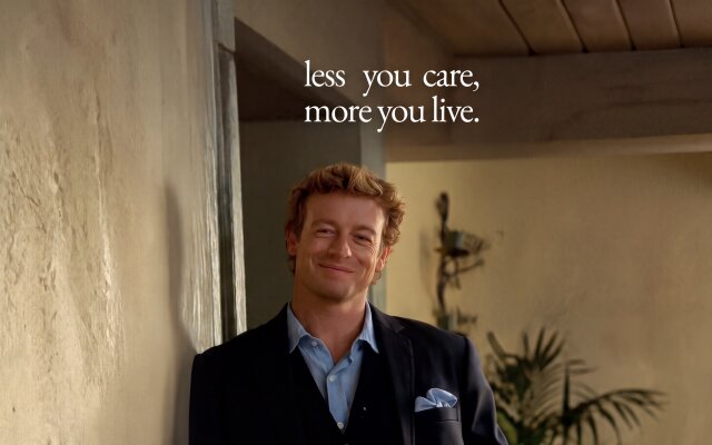 The iconic quote 'less you care, more you live.' featuring Simon Baker’s charming smirk graces this stunning 4K wallpaper. This ideal MacOS wallpaper, showcasing his light blue pocket square and a rustic textured wall, is perfect for any MacBook desktop. | quote wallpaper macos 4k wallpaper hd wallpaper inspirational macbook imac smirk the mentalist patrick jane simon baker The iconic quote 'less you care, more you live.' featuring Simon Baker’s charming smirk graces this stunning 4K wallpaper. This ideal MacOS wallpaper, showcasing his light blue pocket square and a rustic textured wall, is perfect for any MacBook desktop.