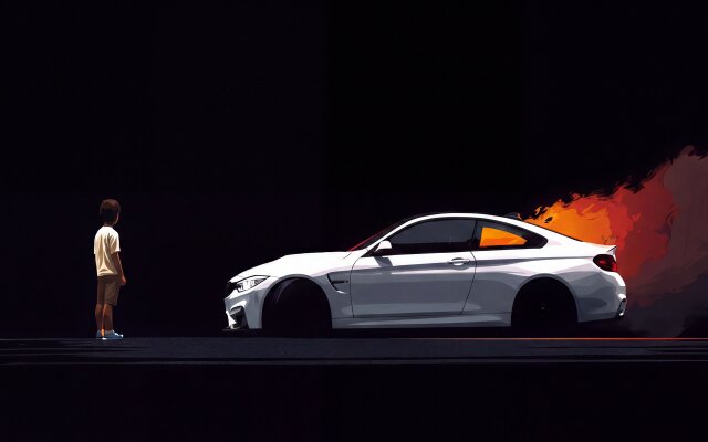 The vivid orange glow emanating from the exhaust of a sleek white BMW M4 instantly captivates the eye, as a lone child stands in contemplation of the powerful machine. This 4K wallpaper offers an aspirational and minimalist design, making it an ideal wallpaper for your MacBook or MacOS device. | aesthetic car sports car child minimalist wallpaper macos bmw m4 4k wallpaper hd wallpaper macbook imac The vivid orange glow emanating from the exhaust of a sleek white BMW M4 instantly captivates the eye, as a lone child stands in contemplation of the powerful machine. This 4K wallpaper offers an aspirational and minimalist design, making it an ideal wallpaper for your MacBook or MacOS device.