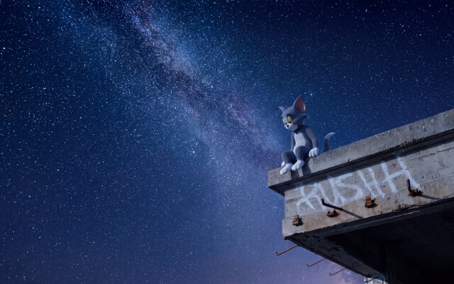 The enchanting Milky Way arches across the cosmic backdrop, where a contemplative Tom sits perched on a graffiti-marked concrete ledge. This stunning 4K wallpaper captures the beloved cat in a pensive moment, perfect for enhancing any MacOS or MacBook device with an aesthetic star-gazing wallpaper. | aesthetic cat night sky tom tom and jerry wallpaper milky way macos 4k wallpaper hd wallpaper macbook imac The enchanting Milky Way arches across the cosmic backdrop, where a contemplative Tom sits perched on a graffiti-marked concrete ledge. This stunning 4K wallpaper captures the beloved cat in a pensive moment, perfect for enhancing any MacOS or MacBook device with an aesthetic star-gazing wallpaper.