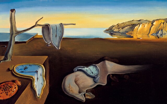 Dalí's iconic melting clocks softly drape across a desolate, sunlit landscape, forming a captivating 4K wallpaper that challenges perception. This profound MacOS wallpaper, featuring the surreal 'Persistence of Memory' with a bare tree branch and an enigmatic creature, offers a truly artistic backdrop for your MacBook. | art wallpaper macos 4k wallpaper hd wallpaper dreamlike surrealism macbook imac salvador dali classic painting melting clocks Dalí's iconic melting clocks softly drape across a desolate, sunlit landscape, forming a captivating 4K wallpaper that challenges perception. This profound MacOS wallpaper, featuring the surreal 'Persistence of Memory' with a bare tree branch and an enigmatic creature, offers a truly artistic backdrop for your MacBook.
