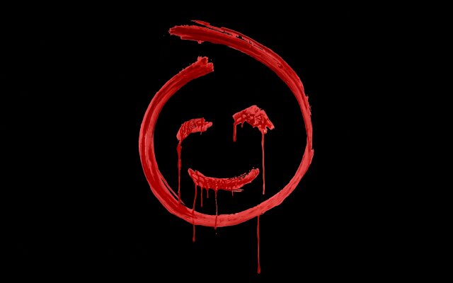 A chilling blood-red smiley face, characteristic of the Red John serial killer, drips menacingly against a stark black background, creating an intensely eerie 4K MacOS wallpaper. This minimalist yet sinister wallpaper offers a striking visual that captures the sinister essence for your MacBook or iMac desktop. | dark minimalist wallpaper horror macos 4k wallpaper hd wallpaper smiley face macbook imac the mentalist red john A chilling blood-red smiley face, characteristic of the Red John serial killer, drips menacingly against a stark black background, creating an intensely eerie 4K MacOS wallpaper. This minimalist yet sinister wallpaper offers a striking visual that captures the sinister essence for your MacBook or iMac desktop.