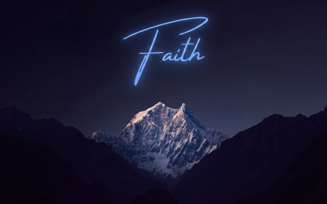 A stunning neon blue 'Faith' script illuminates the dark sky above a majestic, snow-capped mountain peak, creating an inspiring and serene 4K wallpaper. This captivating landscape wallpaper for MacBook and MacOS devices beautifully combines minimalist typography with the grandeur of nature, featuring shadowed valleys and a subtle glow on the distant summit. | neon mountain minimalist wallpaper macos script faith 4k wallpaper hd wallpaper inspirational macbook imac A stunning neon blue 'Faith' script illuminates the dark sky above a majestic, snow-capped mountain peak, creating an inspiring and serene 4K wallpaper. This captivating landscape wallpaper for MacBook and MacOS devices beautifully combines minimalist typography with the grandeur of nature, featuring shadowed valleys and a subtle glow on the distant summit.