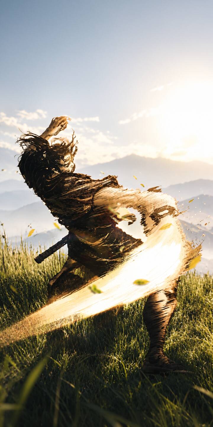 A samurai performs a powerful, glowing sword strike amidst flying golden leaves in this epic 4K wallpaper, making for a dramatic iPhone wallpaper that captures the essence of battle at sunset. | sunset samurai warrior iphone katana wallpaper action mobile vagabond 4k wallpaper hd wallpaper epic ronin vagabond manga A samurai performs a powerful, glowing sword strike amidst flying golden leaves in this epic 4K wallpaper, making for a dramatic iPhone wallpaper that captures the essence of battle at sunset.