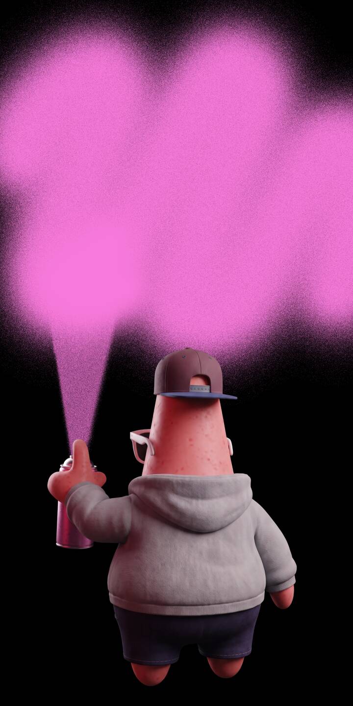 Vibrant pink spray paint explodes upwards from a quirky 3D character wearing a grey hoodie and backwards cap, creating a striking visual in this 4K wallpaper. This unique street art-inspired wallpaper is a perfect, playful choice for your iPhone. | pink aesthetic hoodie iphone minimalist wallpaper graffiti mobile spray paint 4k wallpaper hd wallpaper 3d render Vibrant pink spray paint explodes upwards from a quirky 3D character wearing a grey hoodie and backwards cap, creating a striking visual in this 4K wallpaper. This unique street art-inspired wallpaper is a perfect, playful choice for your iPhone.
