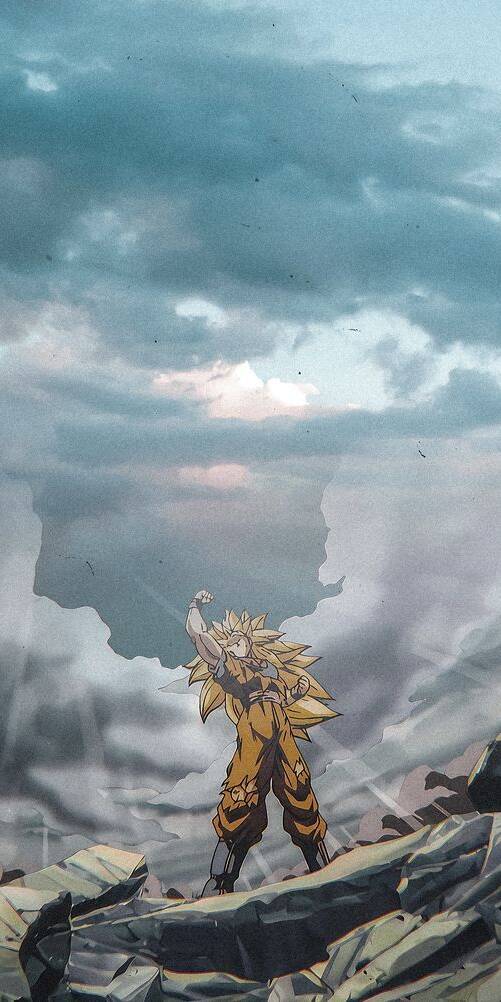 Goku's golden Super Saiyan 3 hair surges upwards as he stands defiant on a crumbled battlefield with his fist raised in this intense 4K anime wallpaper. This epic scene makes a powerful wallpaper for iPhone. | dragonball Goku's golden Super Saiyan 3 hair surges upwards as he stands defiant on a crumbled battlefield with his fist raised in this intense 4K anime wallpaper. This epic scene makes a powerful wallpaper for iPhone.