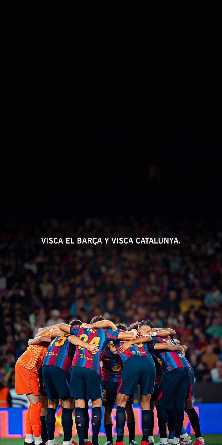 FC Barcelona players stand united in a powerful team huddle, wearing their iconic blaugrana kits beneath the inspiring 'VISCA EL BARÇA' slogan in this vibrant 4K wallpaper. This spirited team wallpaper is a must-have for iPhone, showcasing unwavering club passion. | sports football huddle iphone team wallpaper fc barcelona mobile 4k wallpaper hd wallpaper blaugrana barça FC Barcelona players stand united in a powerful team huddle, wearing their iconic blaugrana kits beneath the inspiring 'VISCA EL BARÇA' slogan in this vibrant 4K wallpaper. This spirited team wallpaper is a must-have for iPhone, showcasing unwavering club passion.