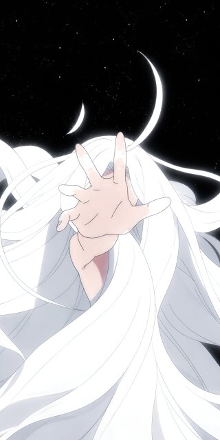 White hair anime girl