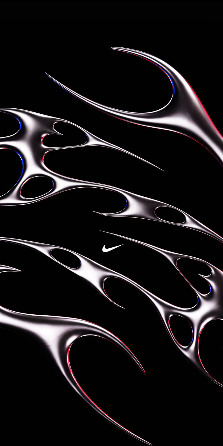 Gleaming, chrome-like fluid shapes with vibrant red and blue reflections swirl dynamically across a stark black background in this captivating 4K Nike wallpaper — a premium abstract wallpaper for iPhone. | dark chrome nike iphone abstract wallpaper mobile fluid metallic 4k wallpaper hd wallpaper swoosh Gleaming, chrome-like fluid shapes with vibrant red and blue reflections swirl dynamically across a stark black background in this captivating 4K Nike wallpaper — a premium abstract wallpaper for iPhone.