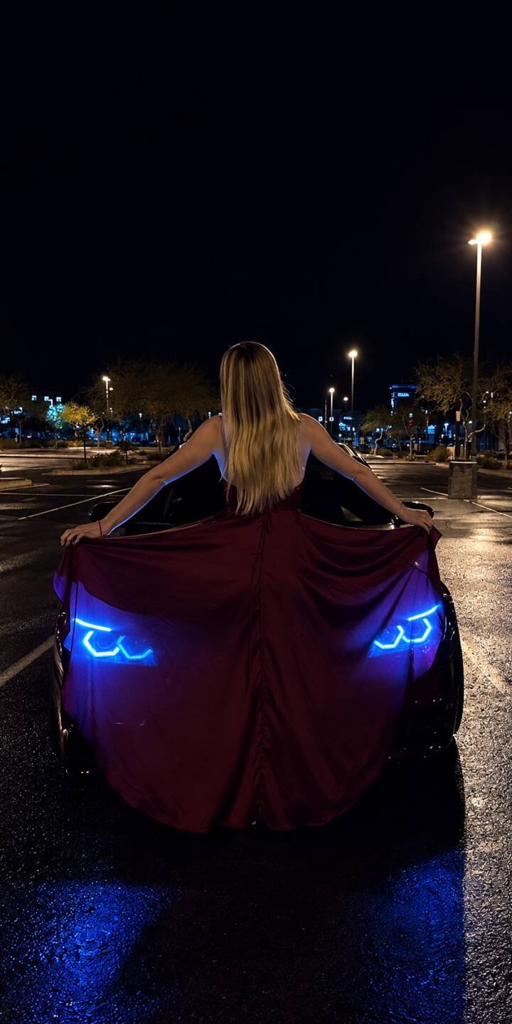 A stunning crimson dress billows over a car with piercing electric blue headlights, reflecting on the wet tarmac below in this dramatic 4K wallpaper. This elegant night scene makes a captivating wallpaper for iPhone users. | car 4k bmw cars A stunning crimson dress billows over a car with piercing electric blue headlights, reflecting on the wet tarmac below in this dramatic 4K wallpaper. This elegant night scene makes a captivating wallpaper for iPhone users.