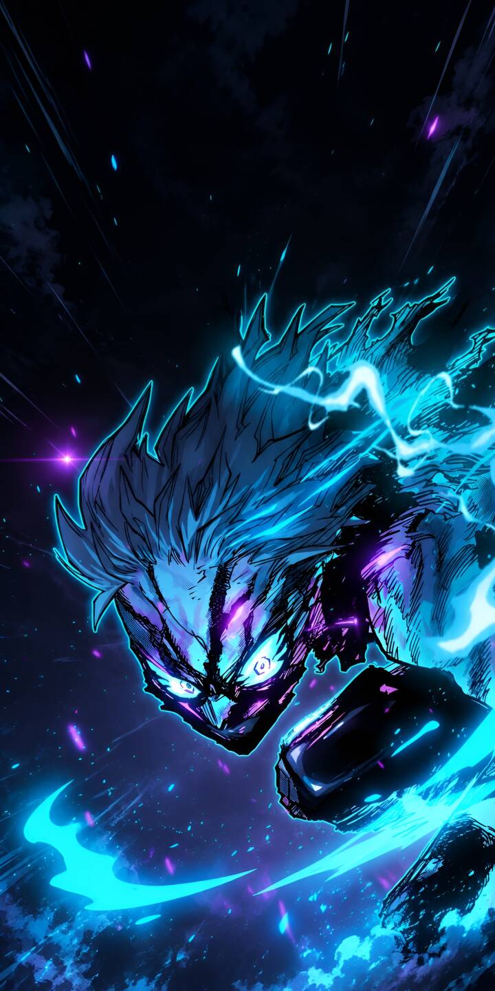 Intense glowing blue and purple energy emanates from Garou's fierce form, his eyes burning bright in this dynamic 4K wallpaper — a stunning addition for any iPhone user seeking an epic wallpaper. | 4k deku my hero acadamia my hero academia izuku midoriya Intense glowing blue and purple energy emanates from Garou's fierce form, his eyes burning bright in this dynamic 4K wallpaper — a stunning addition for any iPhone user seeking an epic wallpaper.