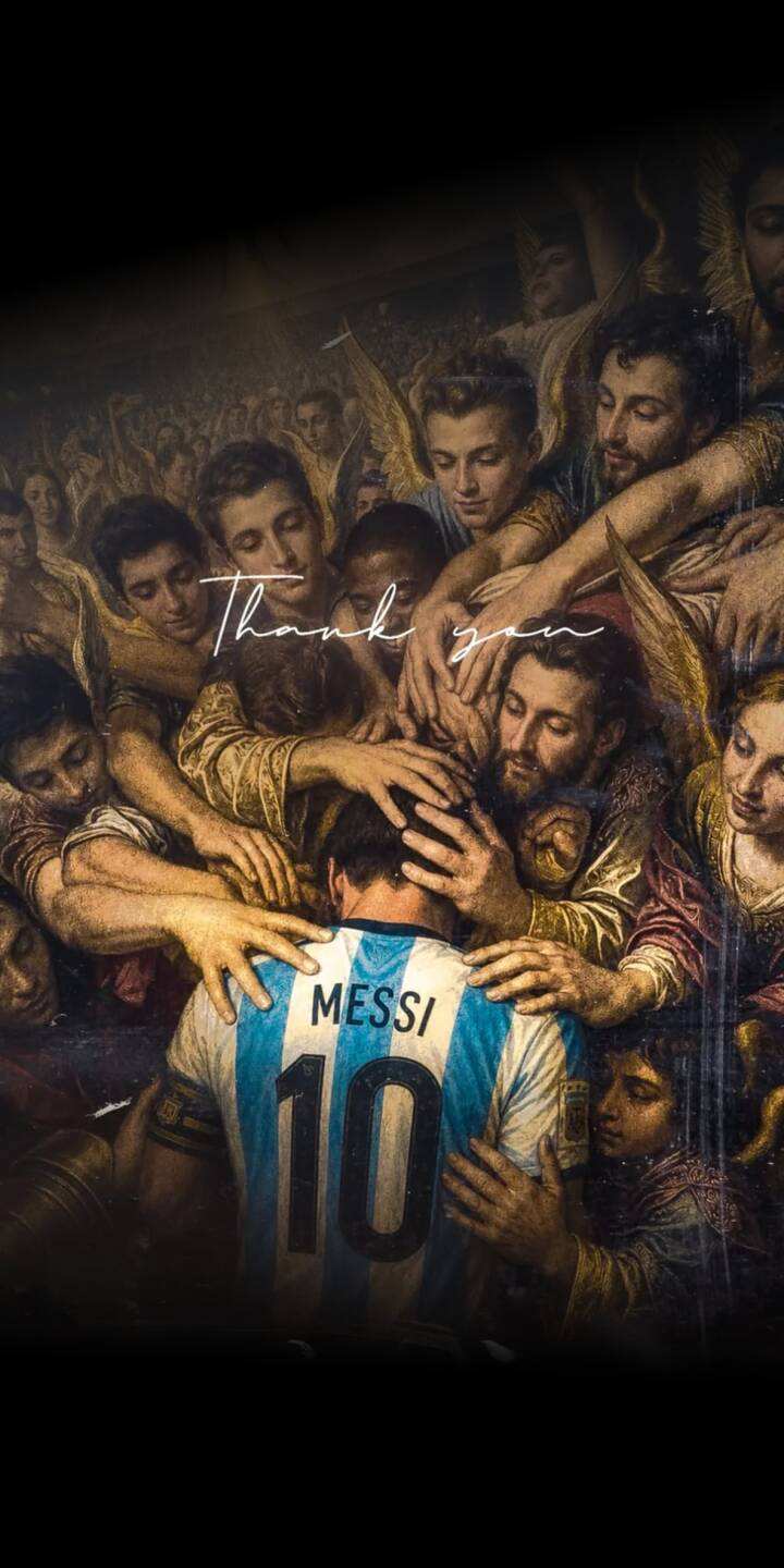 Inspired by classical art, a humbled Lionel Messi stands amidst a crowd of reverent figures reaching out to touch him in this iconic 4K wallpaper. This moving wallpaper, celebrating the legend's impact, is an essential background for your iPhone. | football iphone messi argentina soccer wallpaper lionel messi mobile 4k wallpaper hd wallpaper renaissance art divine tribute Inspired by classical art, a humbled Lionel Messi stands amidst a crowd of reverent figures reaching out to touch him in this iconic 4K wallpaper. This moving wallpaper, celebrating the legend's impact, is an essential background for your iPhone.