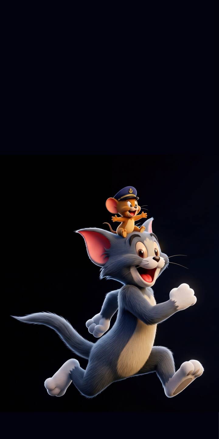 A wide-grinning Tom races excitedly with a cheerful Jerry, sporting a captain's hat, riding on his head in this lively 4K wallpaper. This dynamic wallpaper captures the beloved duo's playful spirit, making it a must-have for iPhone fans. | cartoon funny classic iphone tom tom and jerry jerry wallpaper animation mobile 4k wallpaper hd wallpaper A wide-grinning Tom races excitedly with a cheerful Jerry, sporting a captain's hat, riding on his head in this lively 4K wallpaper. This dynamic wallpaper captures the beloved duo's playful spirit, making it a must-have for iPhone fans.