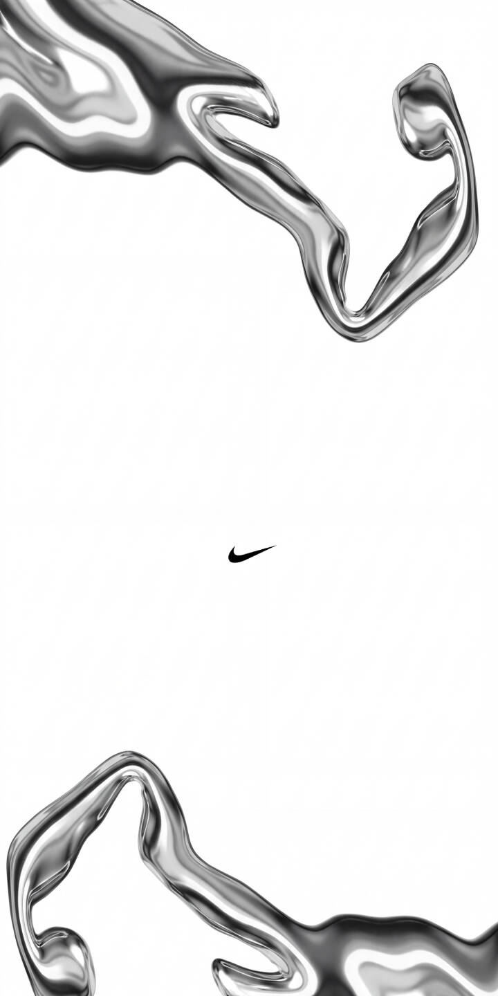 Abstract silver chrome shapes flow elegantly against a pristine white background, perfectly framing the crisp black Nike swoosh in this stunning 4K wallpaper. This clean and modern wallpaper is perfect for any iPhone. | aesthetic liquid chrome nike iphone minimalist wallpaper mobile 4k wallpaper hd wallpaper swoosh nike logo Abstract silver chrome shapes flow elegantly against a pristine white background, perfectly framing the crisp black Nike swoosh in this stunning 4K wallpaper. This clean and modern wallpaper is perfect for any iPhone.