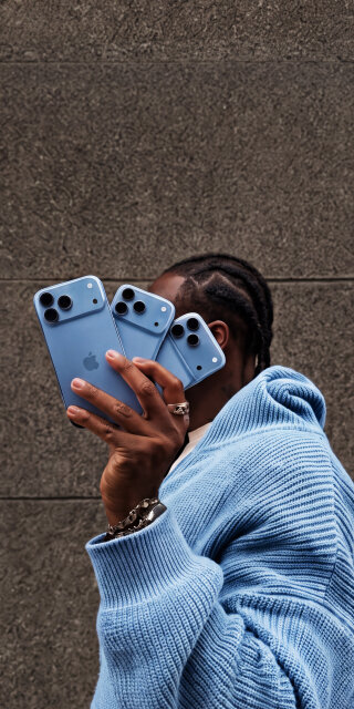 Triple Blue iPhone Wallpaper