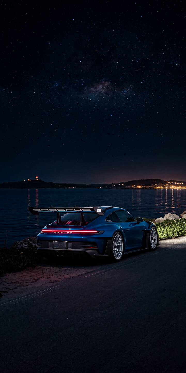 Under a magnificent starry sky, the sleek blue Porsche 911 GT3 RS idles by a tranquil lake, its bold red taillights glowing brightly in this stunning 4K wallpaper. This dynamic car wallpaper captures the luxury vehicle and celestial backdrop perfectly for your iPhone. | aesthetic car night iphone porsche stars wallpaper mobile blue car 4k wallpaper hd wallpaper porsche gt3 rs Under a magnificent starry sky, the sleek blue Porsche 911 GT3 RS idles by a tranquil lake, its bold red taillights glowing brightly in this stunning 4K wallpaper. This dynamic car wallpaper captures the luxury vehicle and celestial backdrop perfectly for your iPhone.