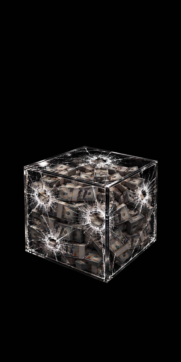 Multiple impact points fracture the transparent glass cube, revealing stacks of $100 dollar bills within this striking 4K wallpaper — an intense wallpaper for iPhone users seeking a unique background. The stark contrast of shattered glass and pristine currency creates a powerful visual statement. | cash money iphone abstract wallpaper dollars mobile 4k wallpaper hd wallpaper finance wealth cracked glass Multiple impact points fracture the transparent glass cube, revealing stacks of $100 dollar bills within this striking 4K wallpaper — an intense wallpaper for iPhone users seeking a unique background. The stark contrast of shattered glass and pristine currency creates a powerful visual statement.