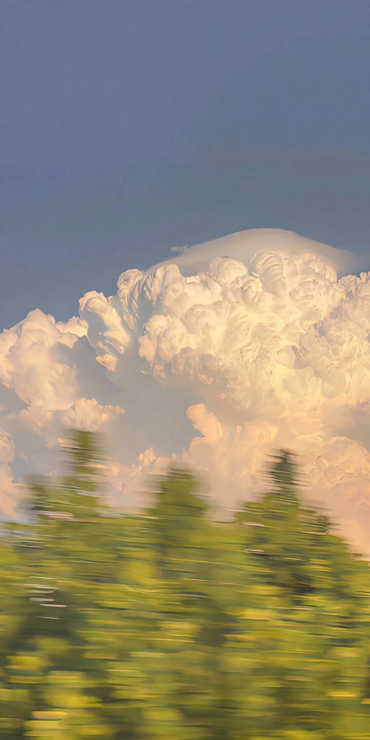 Soft golden light illuminates a majestic, textured cloud formation against a serene blue sky in this stunning 4K wallpaper. Blurred green foliage at the bottom adds dynamic motion, creating a captivating nature wallpaper perfect for your iPhone. | aesthetic sky cloud iphone nature clouds wallpaper blurred mobile golden hour 4k wallpaper hd wallpaper Soft golden light illuminates a majestic, textured cloud formation against a serene blue sky in this stunning 4K wallpaper. Blurred green foliage at the bottom adds dynamic motion, creating a captivating nature wallpaper perfect for your iPhone.