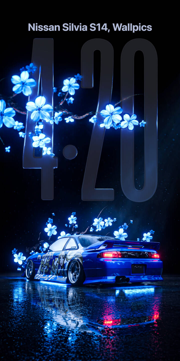 Glowing blue cherry blossoms frame a stunning Nissan Silvia S14, reflecting its vibrant blue underglow on the wet pavement in this 4K wallpaper. This captivating wallpaper is perfect for any iPhone. | aesthetic cherry blossom iphone nissan wallpaper mobile 4k wallpaper hd wallpaper neon blue jdm silvia s14 itasha Glowing blue cherry blossoms frame a stunning Nissan Silvia S14, reflecting its vibrant blue underglow on the wet pavement in this 4K wallpaper. This captivating wallpaper is perfect for any iPhone.