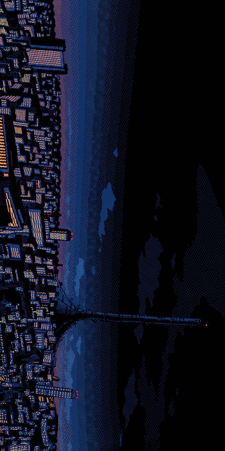 Glowing pixelated skyscrapers define a futuristic cyberpunk city at dusk, connected by a bridge with a train's red lights, making this 4K pixel art wallpaper a perfect choice for your iPhone. This atmospheric night city wallpaper captures the retro-futuristic aesthetic. | aesthetic night iphone retro cyberpunk wallpaper futuristic mobile pixel art 4k wallpaper hd wallpaper cityscape Glowing pixelated skyscrapers define a futuristic cyberpunk city at dusk, connected by a bridge with a train's red lights, making this 4K pixel art wallpaper a perfect choice for your iPhone. This atmospheric night city wallpaper captures the retro-futuristic aesthetic.