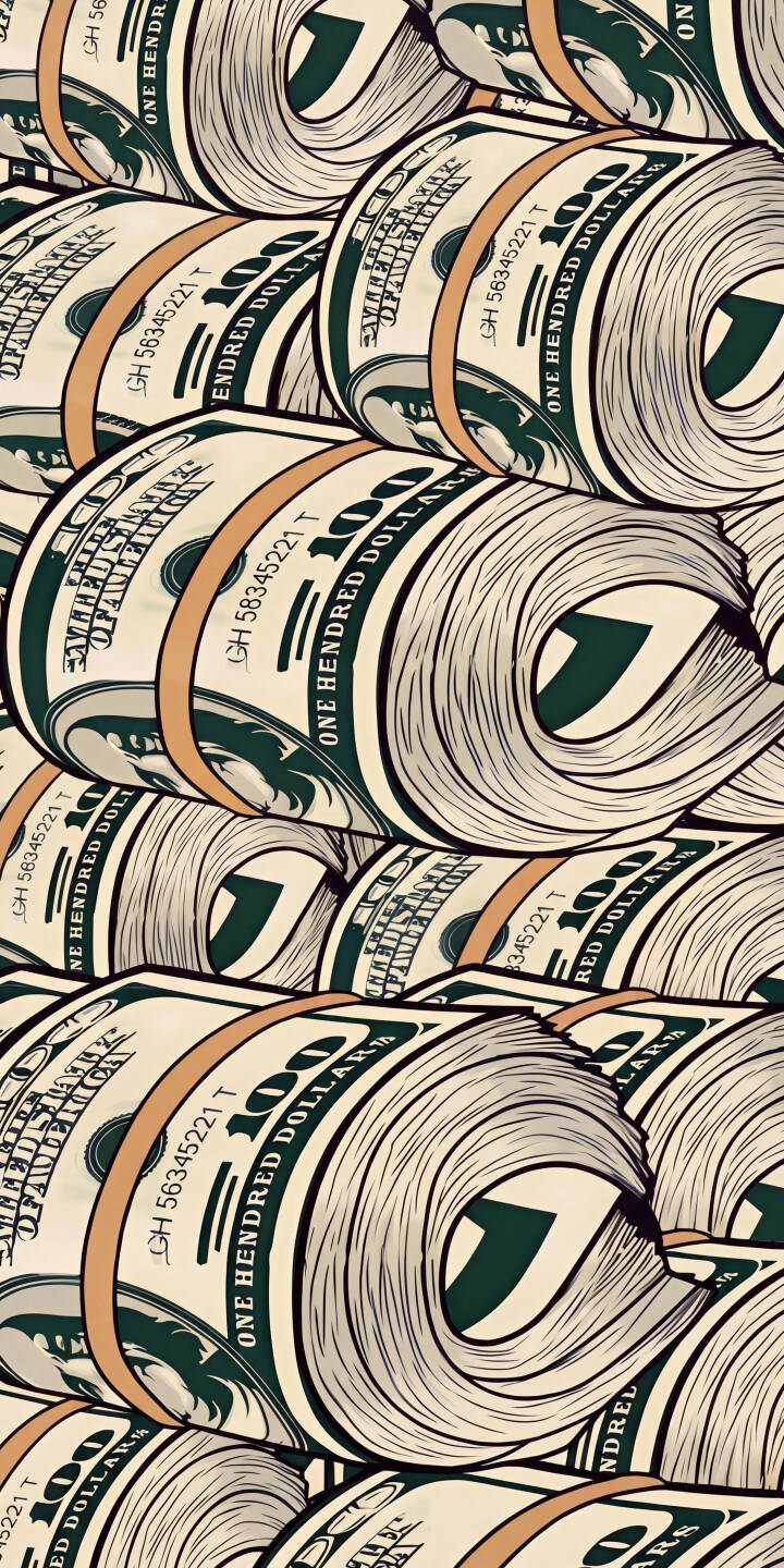 Stacks of crisply rolled hundred dollar bills, secured by orange bands, form a captivating repeating pattern in this vibrant 4K wallpaper — an eye-catching greenback wallpaper that's perfect for any iPhone and adds a touch of prosperity to your screen. | cartoon aesthetic cash money pattern iphone wallpaper mobile 4k wallpaper hd wallpaper dollar bills greenback Stacks of crisply rolled hundred dollar bills, secured by orange bands, form a captivating repeating pattern in this vibrant 4K wallpaper — an eye-catching greenback wallpaper that's perfect for any iPhone and adds a touch of prosperity to your screen.
