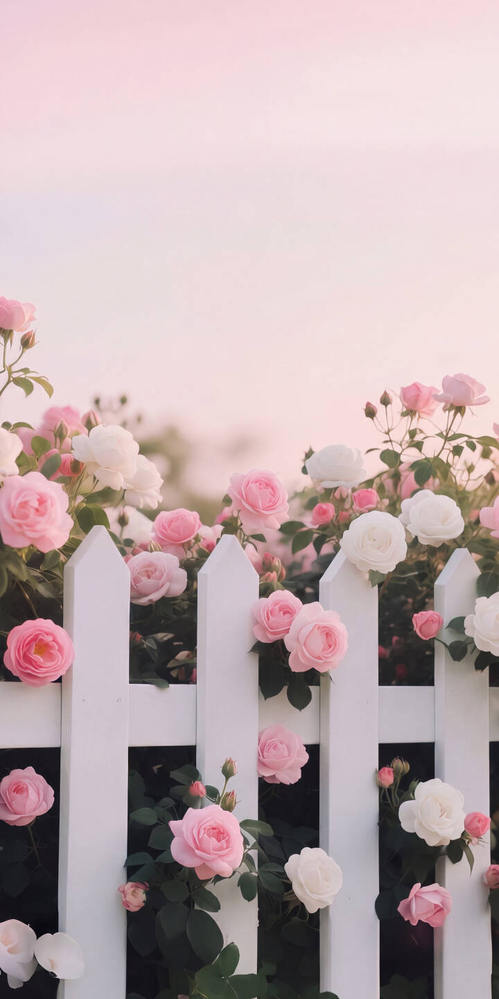 Lush pink and white roses beautifully drape over a charming white picket fence, creating a serene and picturesque scene in this vibrant 4K wallpaper. This elegant floral wallpaper is a perfect choice for iPhone users seeking a touch of pastel aesthetic. | aesthetic iphone wallpaper pastel garden mobile roses floral 4k wallpaper hd wallpaper pink roses picket fence Lush pink and white roses beautifully drape over a charming white picket fence, creating a serene and picturesque scene in this vibrant 4K wallpaper. This elegant floral wallpaper is a perfect choice for iPhone users seeking a touch of pastel aesthetic.