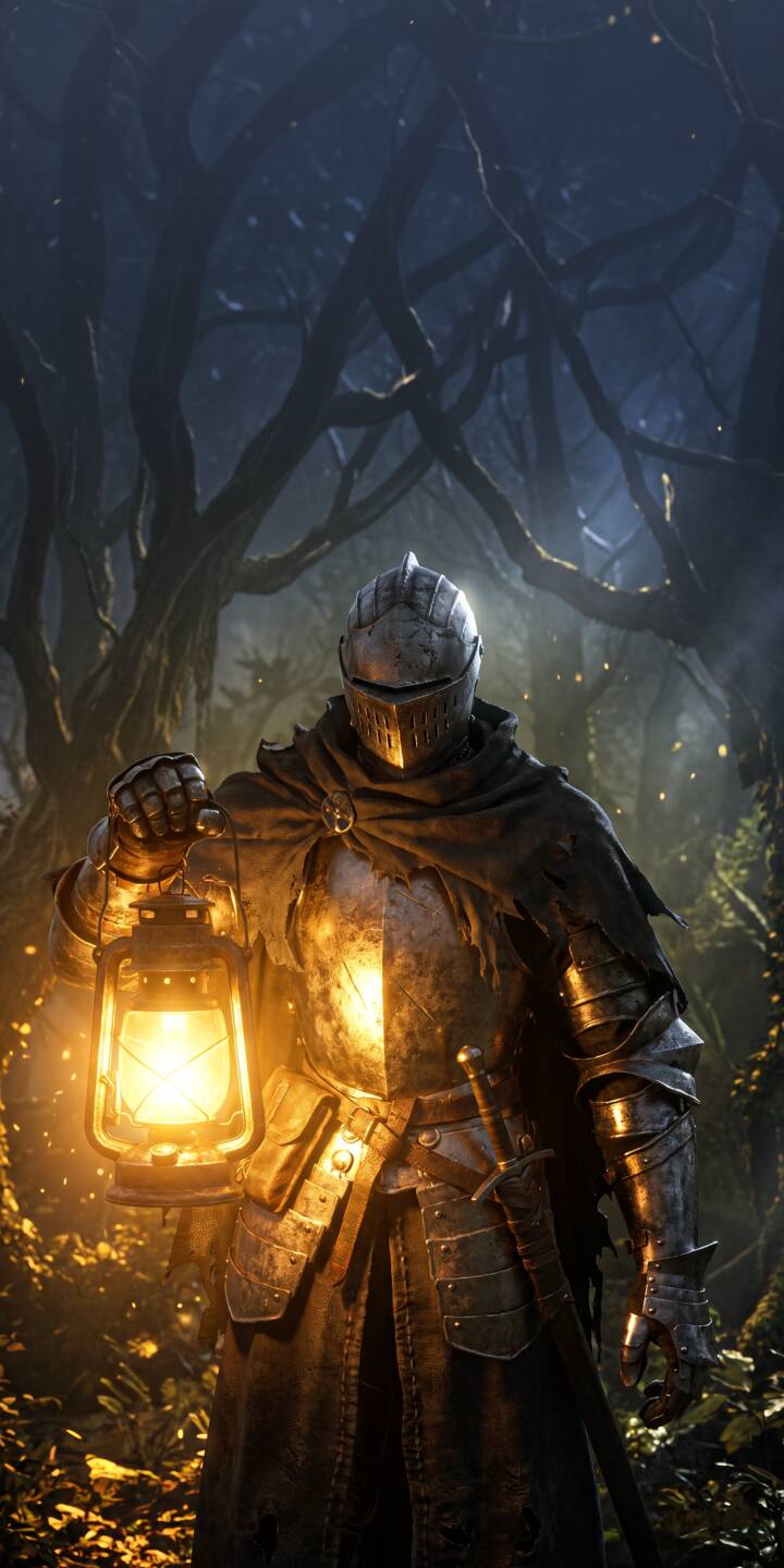 The radiant glow of a held lantern illuminates a lone, armored knight against the shadowy depths of an ancient forest, creating an epic 4K wallpaper perfect for your iPhone. This atmospheric dark fantasy wallpaper captures incredible detail in the knight's formidable armor and mysterious surroundings. | forest dark knight iphone fantasy wallpaper mobile 4k wallpaper hd wallpaper lantern epic dark souls The radiant glow of a held lantern illuminates a lone, armored knight against the shadowy depths of an ancient forest, creating an epic 4K wallpaper perfect for your iPhone. This atmospheric dark fantasy wallpaper captures incredible detail in the knight's formidable armor and mysterious surroundings.