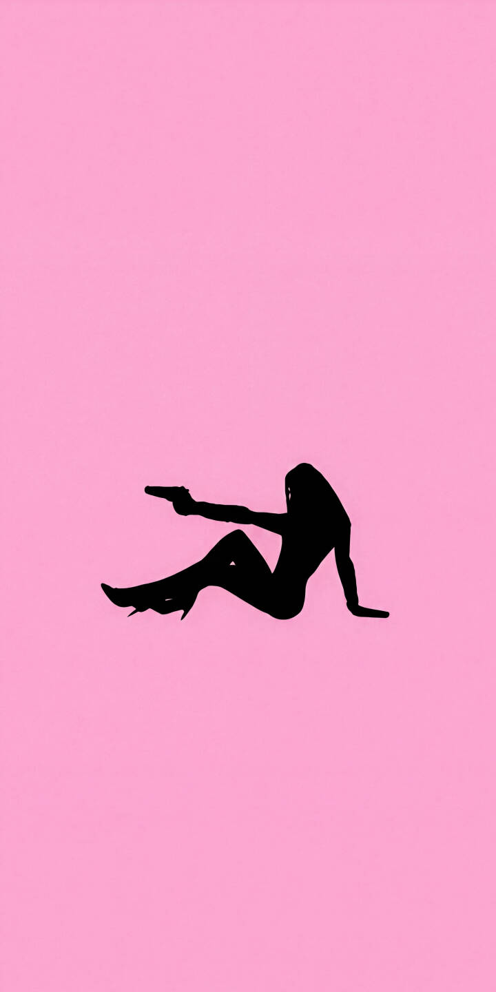 A sharp black silhouette of a woman wielding a pistol rests against a vibrant pink background in this striking 4K wallpaper, making it a stylish wallpaper for iPhone. | pink aesthetic woman gun iphone minimalist wallpaper silhouette pistol mobile 4k wallpaper hd wallpaper A sharp black silhouette of a woman wielding a pistol rests against a vibrant pink background in this striking 4K wallpaper, making it a stylish wallpaper for iPhone.