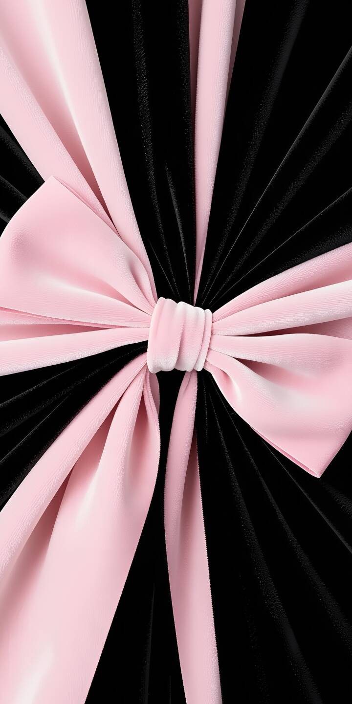 A luxurious soft pink velvet bow takes center stage, contrasting beautifully with the deeply pleated black fabric background in this striking 4K wallpaper. This elegant design makes a perfect aesthetic wallpaper for iPhone. | fabric iphone wallpaper texture mobile pink aesthetic elegant 4k wallpaper hd wallpaper pink bow black and pink velvet bow A luxurious soft pink velvet bow takes center stage, contrasting beautifully with the deeply pleated black fabric background in this striking 4K wallpaper. This elegant design makes a perfect aesthetic wallpaper for iPhone.