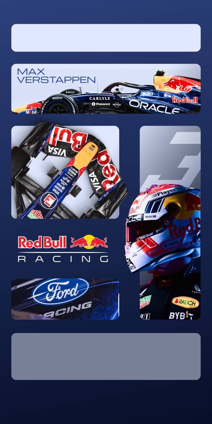 The sleek, dark blue Red Bull F1 car, emblazoned with Oracle logos, takes center stage alongside Max Verstappen's detailed racing helmet in this dynamic 4K wallpaper. This visually rich collage makes for an epic motorsport wallpaper, perfect for passionate F1 fans to personalize their iPhone. | iphone motorsport wallpaper f1 racing max verstappen formula 1 mobile 4k wallpaper hd wallpaper oracle red bull racing The sleek, dark blue Red Bull F1 car, emblazoned with Oracle logos, takes center stage alongside Max Verstappen's detailed racing helmet in this dynamic 4K wallpaper. This visually rich collage makes for an epic motorsport wallpaper, perfect for passionate F1 fans to personalize their iPhone.