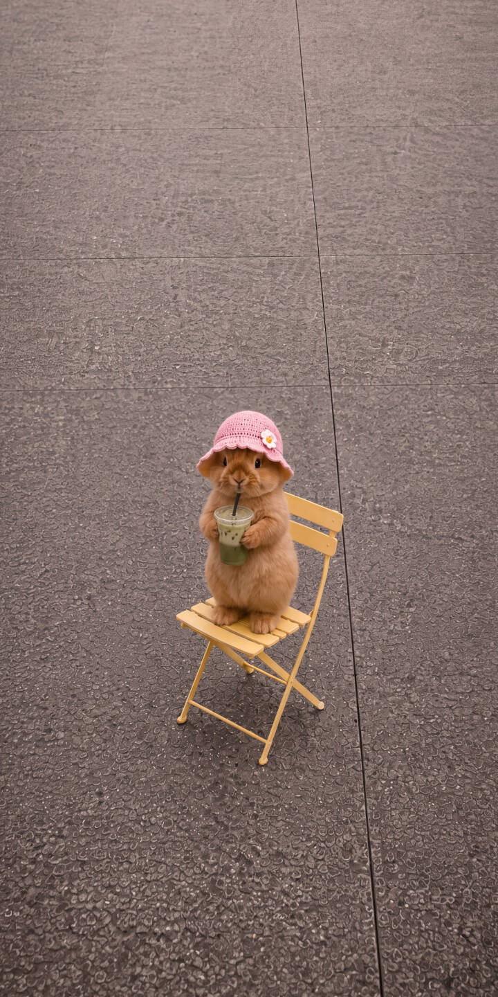 A charming brown rabbit, adorned in a lovely pink hat, sips a vibrant green drink while perched on a tiny yellow chair in this adorable 4K wallpaper. This delightful scene creates an enchanting wallpaper perfect for any iPhone. | aesthetic animal cute iphone rabbit bunny wallpaper mobile matcha 4k wallpaper hd wallpaper pink hat A charming brown rabbit, adorned in a lovely pink hat, sips a vibrant green drink while perched on a tiny yellow chair in this adorable 4K wallpaper. This delightful scene creates an enchanting wallpaper perfect for any iPhone.