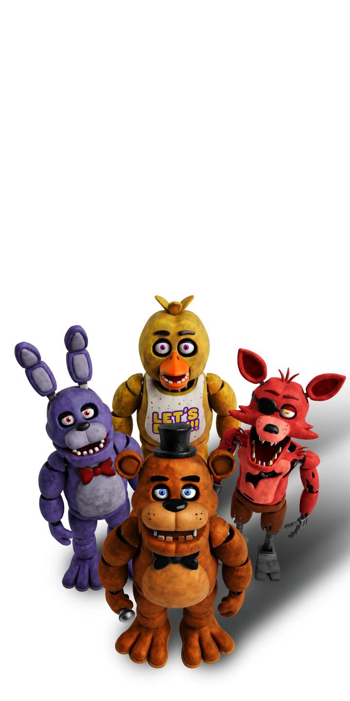 Foxy's exposed endoskeleton and pirate eye-patch stand out amongst the classic lineup of Freddy Fazbear, Bonnie, and Chica in this chilling 4K wallpaper, making it a must-have horror-themed wallpaper for iPhone. | iphone wallpaper fnaf mobile 4k wallpaper hd wallpaper foxy chica freddy fazbear animatronics horror game five nights at freddys Foxy's exposed endoskeleton and pirate eye-patch stand out amongst the classic lineup of Freddy Fazbear, Bonnie, and Chica in this chilling 4K wallpaper, making it a must-have horror-themed wallpaper for iPhone.