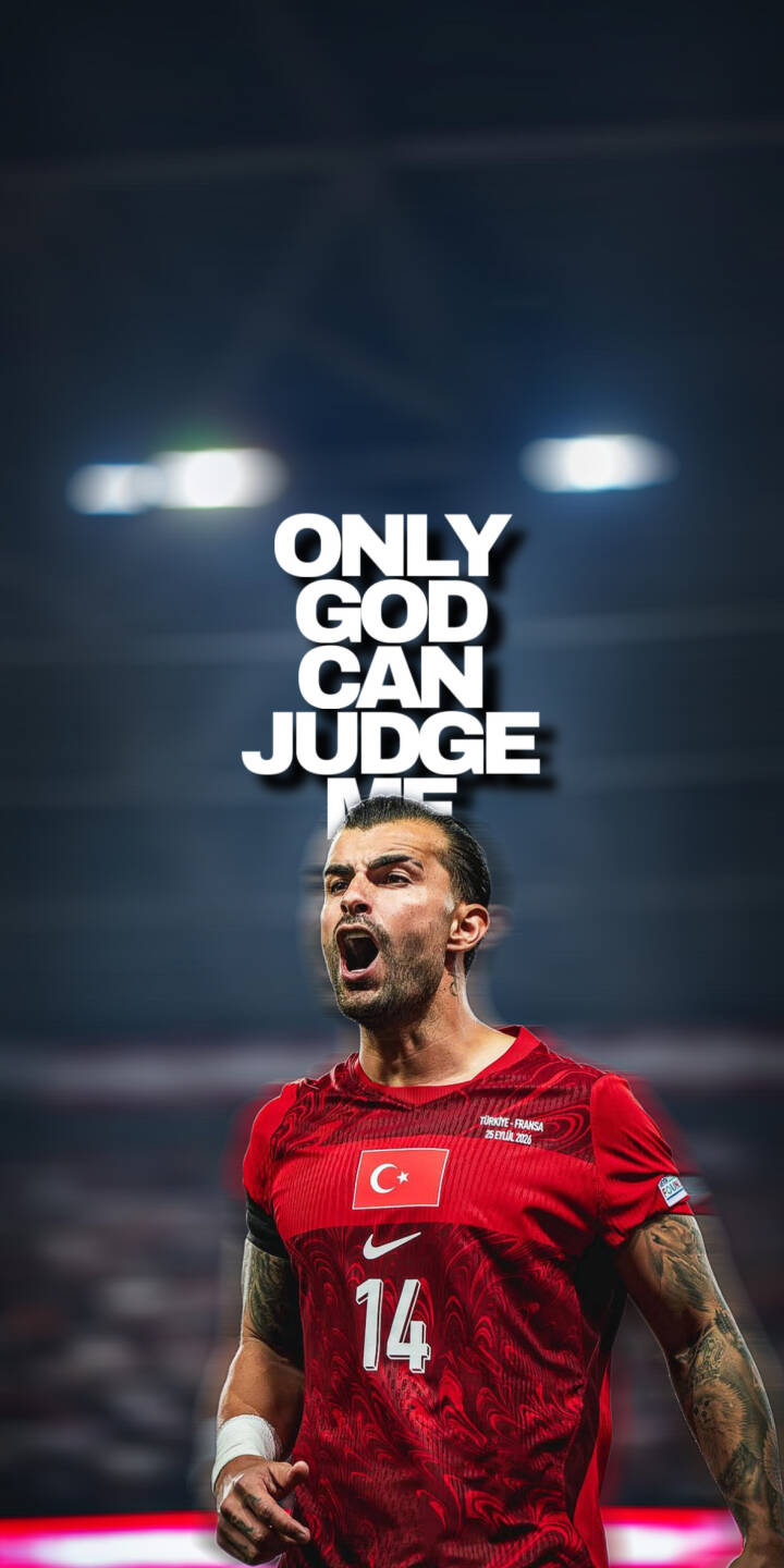 Cenk Tosun's intense, shouting expression bursts with emotion in this powerful 4K wallpaper, featuring his red Turkey national team jersey and the bold "ONLY GOD CAN JUDGE ME" text
— a dramatic wallpaper for any iPhone fan. | sports iphone soccer wallpaper mobile 4k wallpaper hd wallpaper red jersey turkish footballer passionate cenk tosun Cenk Tosun's intense, shouting expression bursts with emotion in this powerful 4K wallpaper, featuring his red Turkey national team jersey and the bold "ONLY GOD CAN JUDGE ME" text
— a dramatic wallpaper for any iPhone fan.