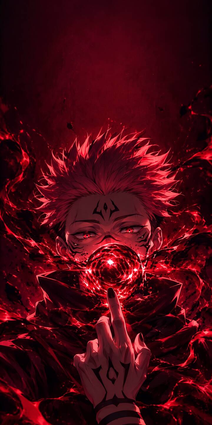 A glowing red energy orb pulsates menacingly before Sukuna's face, surrounded by swirling crimson cursed energy in this stunning 4K wallpaper. This dark anime wallpaper is perfect for any iPhone user seeking a powerful and epic background. | dark red anime iphone wallpaper sukuna mobile 4k wallpaper hd wallpaper jujutsu kaisen jjk cursed energy A glowing red energy orb pulsates menacingly before Sukuna's face, surrounded by swirling crimson cursed energy in this stunning 4K wallpaper. This dark anime wallpaper is perfect for any iPhone user seeking a powerful and epic background.