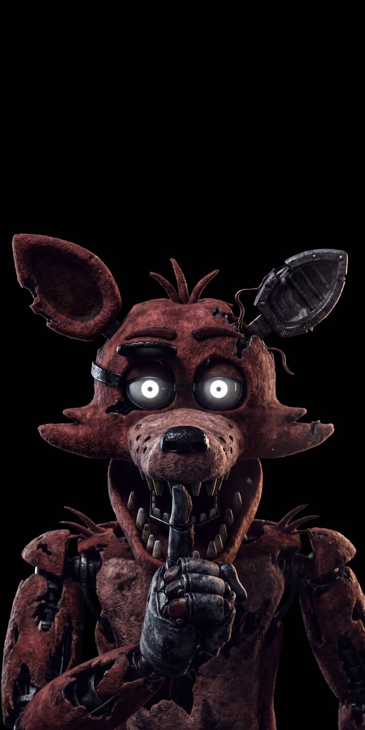 Foxy's weathered hook signals for silence, his piercing white eyes glowing menacingly against the dark background in this chilling 4K wallpaper. This terrifying animatronic wallpaper, with its detailed exposed endoskeleton, is perfect for your iPhone screen. | creepy iphone wallpaper fnaf mobile 4k wallpaper hd wallpaper dark aesthetic foxy animatronic horror game five nights at freddys Foxy's weathered hook signals for silence, his piercing white eyes glowing menacingly against the dark background in this chilling 4K wallpaper. This terrifying animatronic wallpaper, with its detailed exposed endoskeleton, is perfect for your iPhone screen.