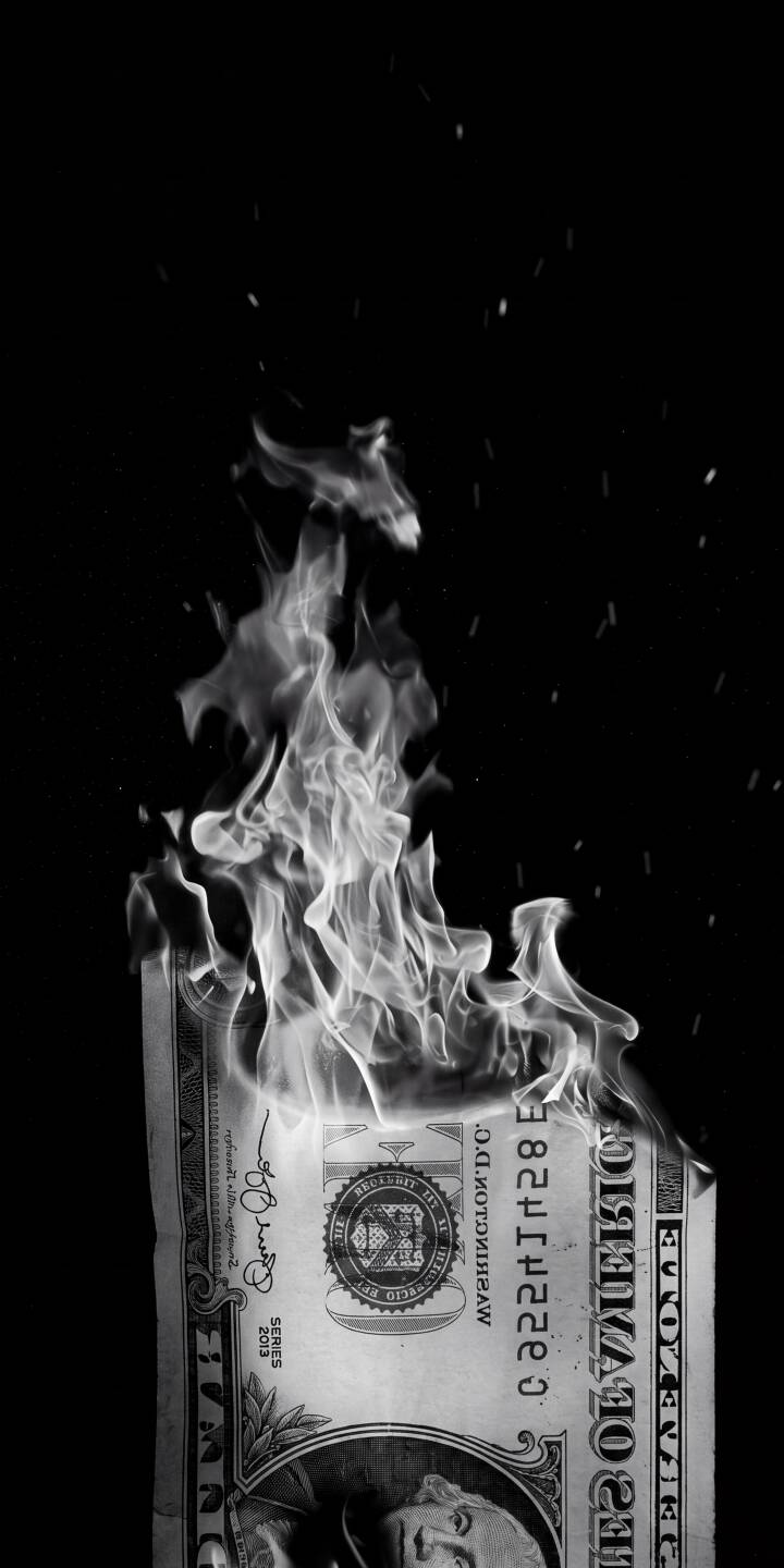 White-hot flames dramatically engulf the top portion of a crisp dollar bill, casting a powerful statement in this intense 4K wallpaper — a striking black and white wallpaper perfect for your iPhone. | aesthetic fire dollar money destruction iphone wallpaper burning grayscale mobile 4k wallpaper hd wallpaper White-hot flames dramatically engulf the top portion of a crisp dollar bill, casting a powerful statement in this intense 4K wallpaper — a striking black and white wallpaper perfect for your iPhone.