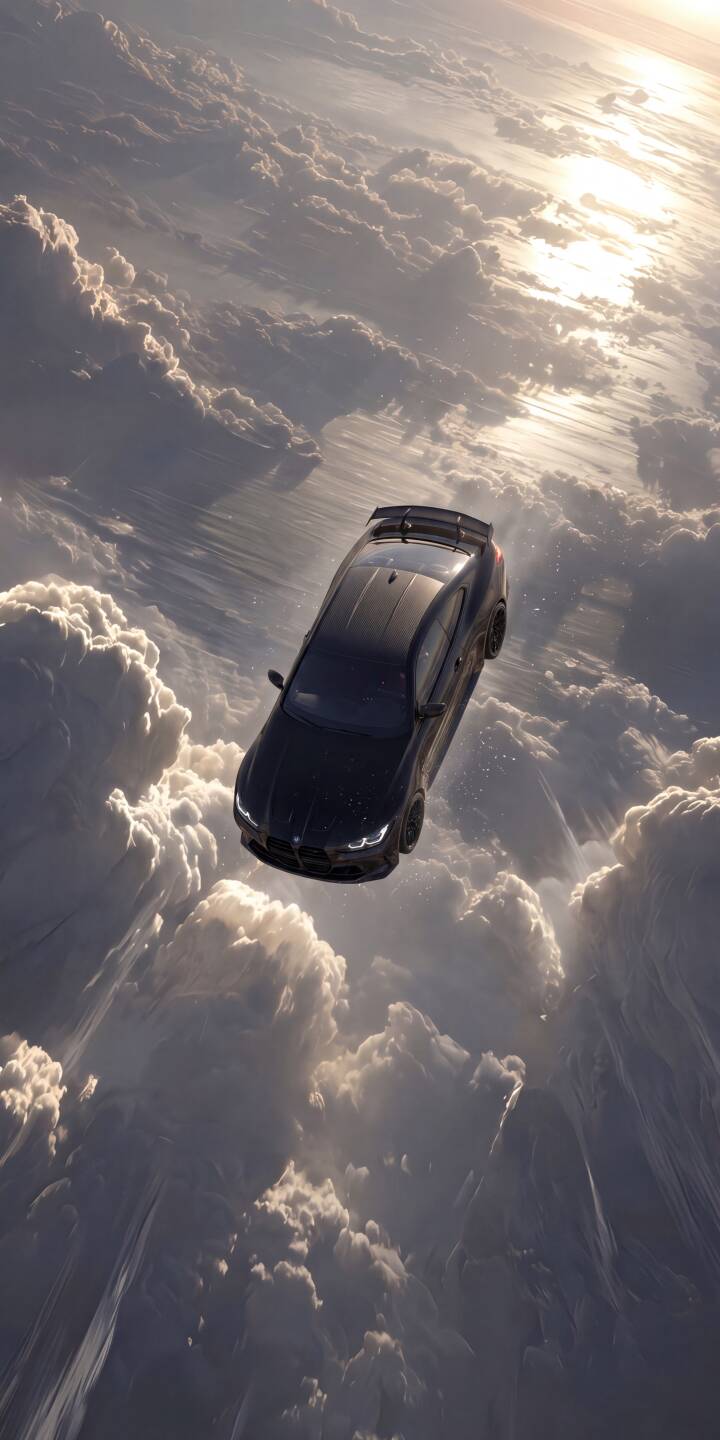 Bright sunlight glimmers through a breathtaking cloudscape as a sleek black sports car floats serenely above, its polished surface reflecting the ethereal light in this striking 4K wallpaper. This automotive wallpaper is a dreamlike choice for any iPhone, capturing a sense of luxury and freedom. | aesthetic car sports car sky iphone luxury clouds wallpaper black car mobile 4k wallpaper hd wallpaper Bright sunlight glimmers through a breathtaking cloudscape as a sleek black sports car floats serenely above, its polished surface reflecting the ethereal light in this striking 4K wallpaper. This automotive wallpaper is a dreamlike choice for any iPhone, capturing a sense of luxury and freedom.