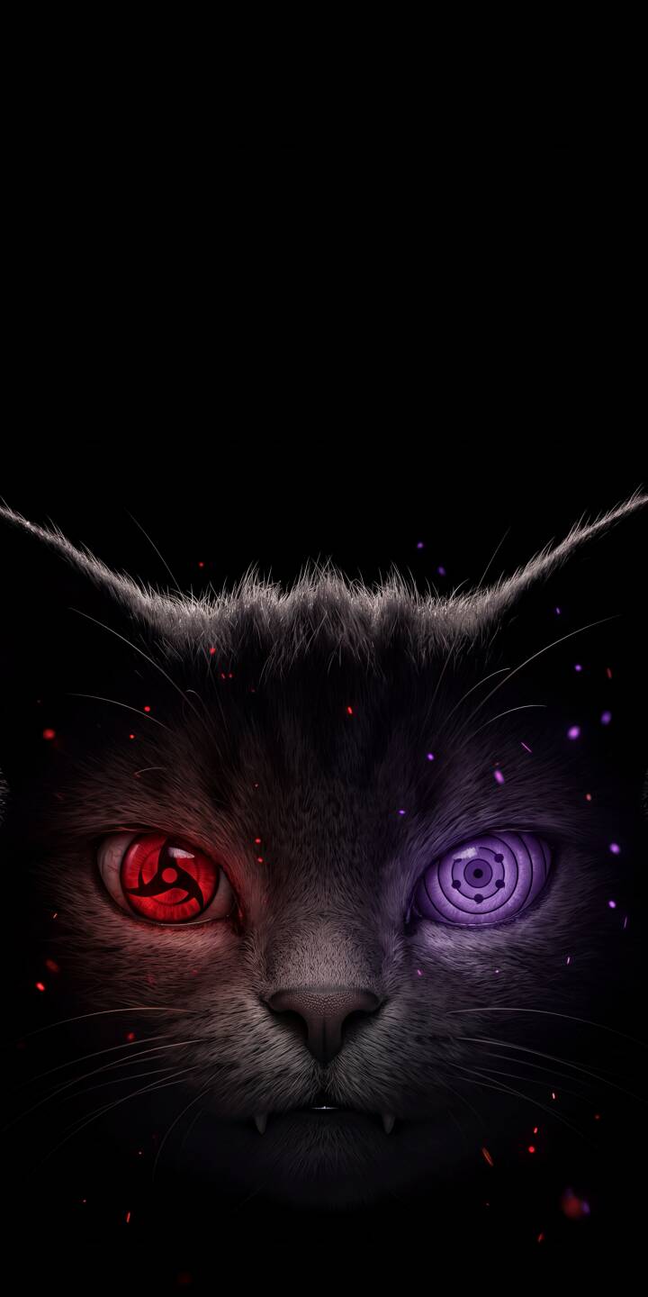 The cat's gaze is intensified by a glowing red Sharingan and a mystic purple Rinnegan in this captivating 4K wallpaper, making it a powerful choice for any iPhone screen. This striking wallpaper showcases the feline's unique, crossover aesthetic. | dark cat naruto iphone fantasy wallpaper sharingan mobile 4k wallpaper hd wallpaper feline rinnegan The cat's gaze is intensified by a glowing red Sharingan and a mystic purple Rinnegan in this captivating 4K wallpaper, making it a powerful choice for any iPhone screen. This striking wallpaper showcases the feline's unique, crossover aesthetic.