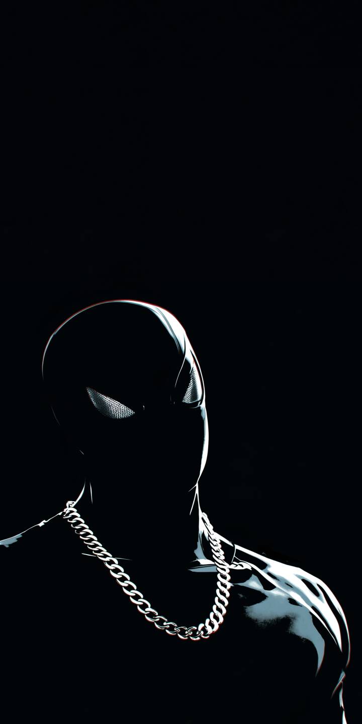 Glowing white eyes pierce through the darkness of this 4K Spider-Man wallpaper, featuring a striking silver chain and sleek black suit. This minimalist and stylish image is a must-have wallpaper for iPhone users seeking a unique hero aesthetic. | dark superhero chain marvel spiderman iphone minimalist wallpaper mobile 4k wallpaper hd wallpaper spider-man Glowing white eyes pierce through the darkness of this 4K Spider-Man wallpaper, featuring a striking silver chain and sleek black suit. This minimalist and stylish image is a must-have wallpaper for iPhone users seeking a unique hero aesthetic.