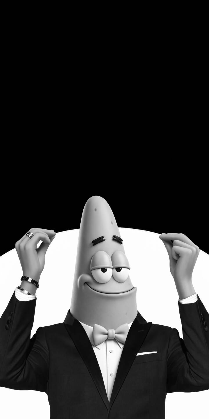 Patrick Star sports a confident smirk and elegant black tuxedo, complete with a crisp bow tie, in this dapper black and white 4K wallpaper. This sophisticated wallpaper for iPhone captures the beloved character in an unexpectedly stylish pose. | cartoon patrick iphone wallpaper black and white patrick star mobile 4k wallpaper hd wallpaper tuxedo dapper Patrick Star sports a confident smirk and elegant black tuxedo, complete with a crisp bow tie, in this dapper black and white 4K wallpaper. This sophisticated wallpaper for iPhone captures the beloved character in an unexpectedly stylish pose.